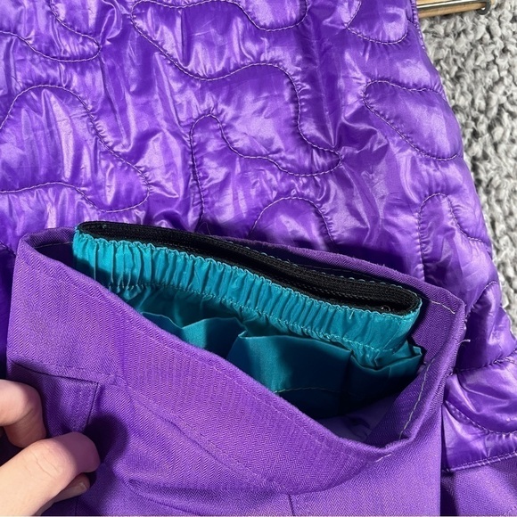 Obermeyer I-Grow Bib Snowsuit Girl's Size 4 Adjustable Ski Suit Purple Winter - Picture 3 of 11